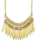 Romwe New Coming Gold Plated Long Spike Hip Pop Necklace