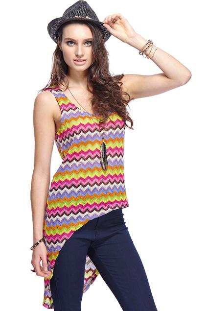 Romwe Asymmetric Sleeveless Knitted Top