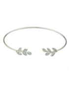 Romwe New Fashion Adjustable Silver Leaf Shape Cuff Bracelet