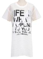 Romwe Short Sleeve Letters Print White Dress