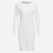 Romwe Solid Ribbed Knit Dress