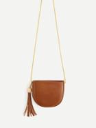Romwe Tassel Detail Saddle Crossbody Bag