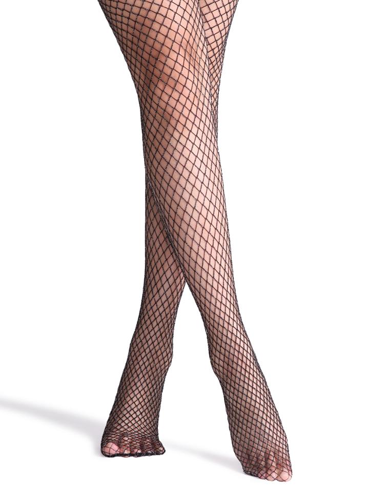 Romwe Black Sexy Fishnet Glitter Pantyhose Stockings