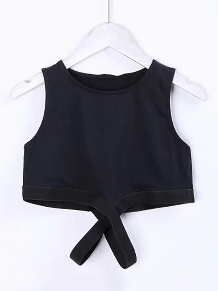 Romwe Criss Cross Front Tank Top
