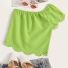 Romwe Laser Cut One Shoulder Blouse