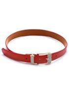 Romwe Red Buckle Faux Leather Belt