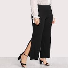 Romwe Plus Split Side Wide Leg Pants