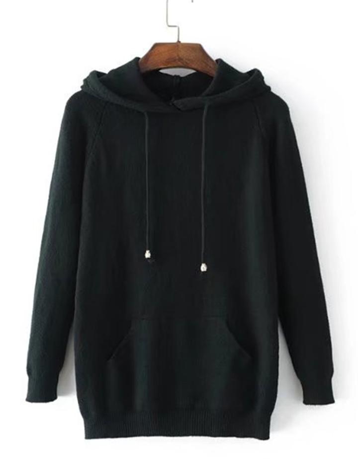 Romwe Kangaroo Pocket Hooded Sweater
