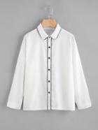 Romwe Contrast Binding Shirt