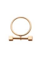 Romwe Gold Plated Dumbbell Ring