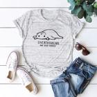 Romwe Plus Letter And Cat Print Tee