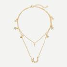 Romwe Rhinestone Star Charm Layered Chain Necklace