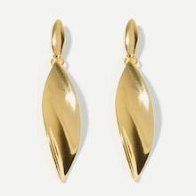 Romwe Leaf Shaped Metal Drop Earrings