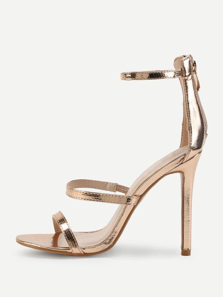 Romwe Stiletto Ankle Strap Sandals