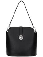 Romwe Black Push Lock Pu Shoulder Bag