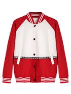 Romwe Color Block Raglan Sleeve Baseball Jacket With Tape Detail