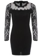 Romwe Bead Lace Bodycon Dress