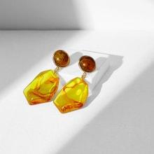 Romwe Irregular Stone Shaped Drop Earrings