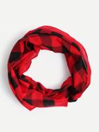 Romwe Black Red Checkerboard Square Scarf