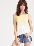 Romwe Yellow Ombre Loose Tank Top