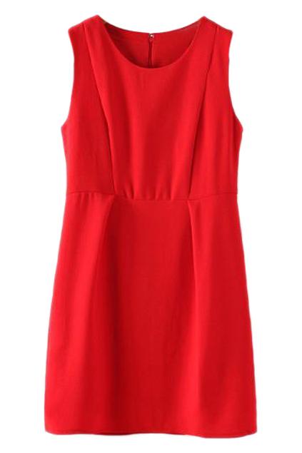 Romwe Romwe Sheer Red Slim Sweet Dress