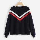 Romwe Contrasts Tape Sweatshirt