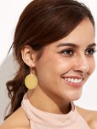 Romwe Gold Plated Round Drop Earrings
