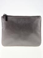 Romwe Embossed Metallic Grey Makeup Bag