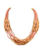 Romwe Bohemian Style Multilayers Pink Small Beads Necklace