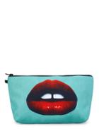 Romwe Contrast Lips Print Makeup Bag