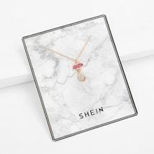 Romwe Rhinestone Cat Pendant Necklace