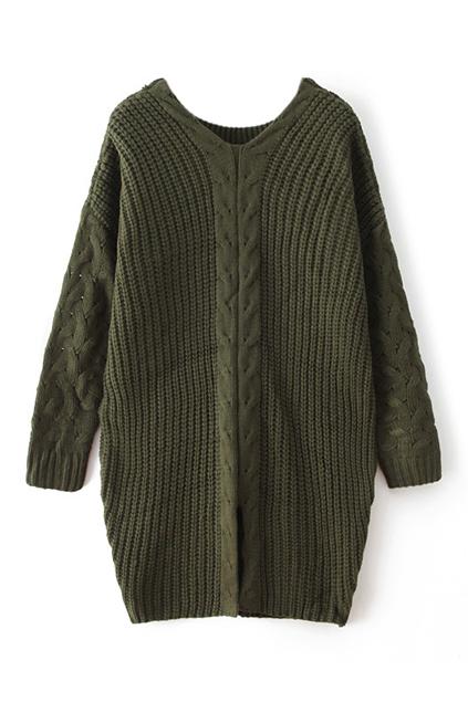 Romwe Split Sheer Navy-blue Jumper