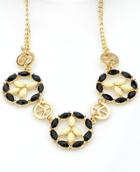 Romwe Black Antiwar Gemstone  Necklace