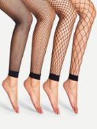 Romwe Fishnet Design Pantyhose Stockings 4pairs