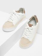 Romwe Two Tone Round Toe Lace Up Sneakers