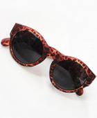 Romwe Black Lenses Leopard Round Sunglasses