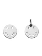 Romwe Silver Plated Smiley Face Stud Earrings