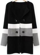 Romwe Black Long Sleeve Double Breasted Pockets Coat