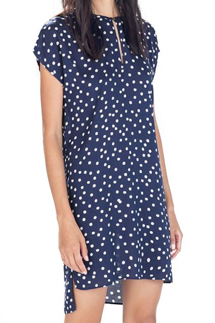 Romwe Polka Dot Print Asymmetric Dress