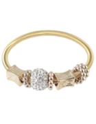 Romwe Gold Plated Imitation Crystal Beads Elastic Bracelet