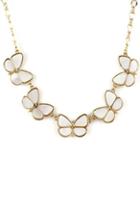 Romwe Diamante Butterflies Shaped  Necklace