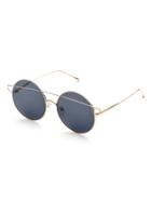 Romwe Dark Grey Double Bridge Round Sunglasses