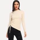 Romwe Drawstring Split Side Skinny Sweater