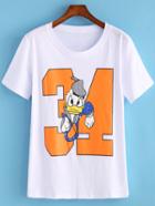 Romwe Donald Duck Loose T-shirt