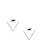 Romwe Silver Plated Triangle Stud Earrings