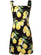 Romwe Black Strap Backless Lemons A-line Dress