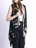 Romwe Corss Print Knit Asymmetrical Cardigan