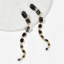 Romwe Gemstone String Drop Earrings