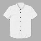 Romwe Men Plain Shirt