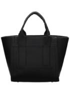Romwe Black Chain Pu Tote Bag